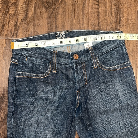 Frankie B 0 Blue Denim Jeans Straight Leg Pants Low Rise - Picture 6 of 8